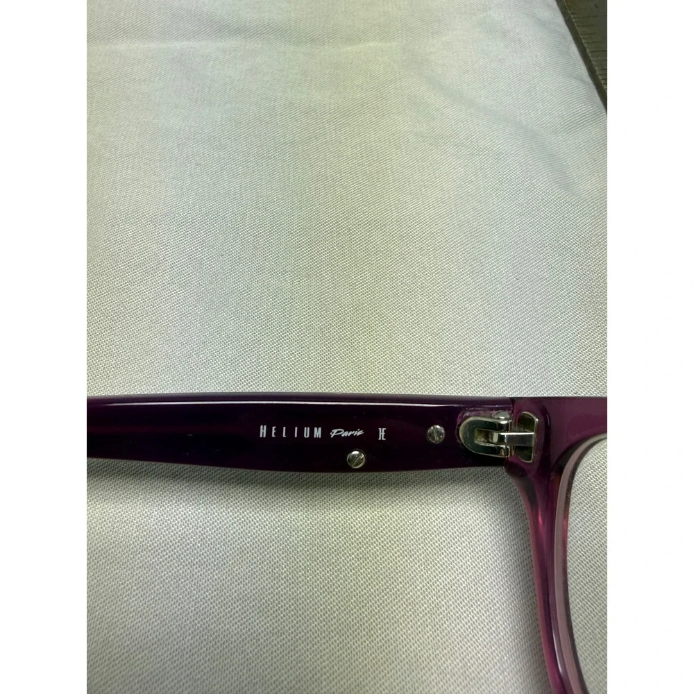 Helium Paris Eyeglasses Womens 50mm  Excellent Cat Eye Purple‎ Leopard 4242